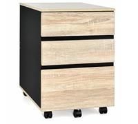 Helloshop26 Caisson de Bureau Rangement Bureau sur roulettes 3 tiroir pour Feuilles A4 Lettre légal dossiers et Documents 53 x 39 x 58 cm 20_0005122