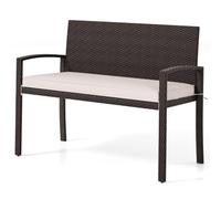 Helloshop26 Canapé d'extérieur 56 x 110 x 84 cm 360 kg de Charge Coussins Amovibles Finition Moderne en rotin PE Marron mélangé 20_0011006