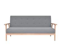 Helloshop26 Canapé-lit 3 Places lit d'invité Convertible de Salon lit de Jour Pliable de Salle de séjour Maison intérieur Places Tissu Gris Clair 02_0019495