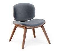 Helloshop26 Chaise d'accent sans accoudoirs 65 x 60 x 76 cm Confortable Ergonomique Design Moderne en Bois courbé Gris foncé 20_0011068