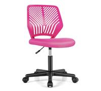 Helloshop26 Chaise de Bureau pivotante Enfants avec Hauteur réglable 77-89 cm siège à roulettes avec Dossier Ergonomique & Base à 5 étoiles Charge 150 kg Rose 20_0008081