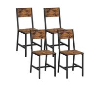 Helloshop26 Chaise de Salle à Manger Lot de 2 sièges Cadre en Acier Style Industriel Salon Cuisine Marron Rustique et Noir 12_0004935