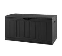 Helloshop26 Coffre de Rangement extérieur 114 x 55 x 61 cm étanche capacité 300 L avec vérins à gaz Style extérieur en hdpe Noir 20_0018235