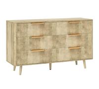 Helloshop26 Commode 6 tiroirs scandinave 120 x 40 x 76 cm Rangement spacieux sécurité Anti basculement épuré Design en MDF chêne 21_0001674