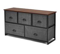 Helloshop26 Commode à 5 tiroirs Tissu Rangement 100 x 30 x 53,5 cm Pratique et esthétique Style Moderne en Fer Noir et Gris foncé 20_0020922