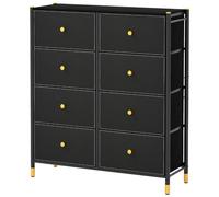 Helloshop26 Commode à 8 tiroirs Pliables 89 x 30 x 98 cm Rangement Polyvalent Moderne en métal Noir 20_0011566