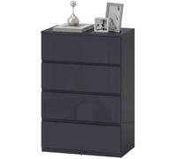 Helloshop26 Commode de Rangement 55 x 34 x 80 cm compacte Fermeture Douce Style Moderne sans poignée en Panneau de Particules Gris 21_0001451