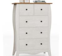 Helloshop26 Commode Lot de 1 pour Chambre 67,5 x 38,5 x 97 cm Rangement spacieux Finition Mate Style Rustique en Bois Gris 20_0011552