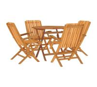 Helloshop26 Ensemble à dîner Salon de Jardin Meuble d'extérieur 5 pièces Bois de Teck Massif 02_0014304