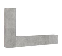 Helloshop26 Ensemble de Meubles Armoire Buffet TV télévision Salon Chambre séjour 4 pièces Bois d'ingénierie Gris 02_0024704