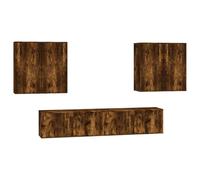 Helloshop26 Ensemble de Meubles Armoire Buffet TV télévision Salon Chambre séjour 6 pièces chêne fumé Bois d'ingénierie Brun 02_0025109