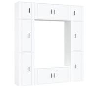 Helloshop26 Ensemble de Meubles Armoire Buffet TV télévision Salon Chambre séjour 8 pièces Bois d'ingénierie Blanc 02_0025232