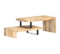 Helloshop26 Ensemble de Table Basse Lot de 2 Bois de manguier Massif Marron 02_0042118