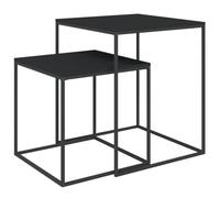 Helloshop26 Ensemble de Table Basse Lot de 2 Bois d'ingénierie et métal Noir 02_0042117