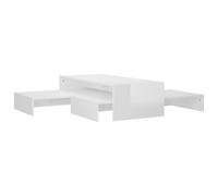 Helloshop26 Ensemble de Tables Basses gigognes Brillant Blanc 02_0042127