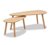 Helloshop26 Ensemble de Tables Basses Lot de 2 Bois de pin Massif Marron 02_0042130