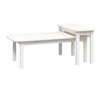 Helloshop26 Ensemble de Tables Basses Lot de 2 Bois Massif de pin Blanc 02_0042132