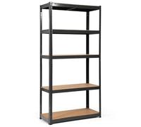 Helloshop26 Étagère de Garage Ajustable 90 x 40 x 180 cm Support 175 kg Design Pratique en Acier galvanisé Noir 20_0012056