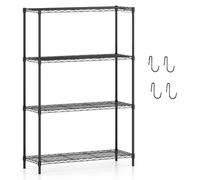 Helloshop26 Étagère de Rangement à 4 Niveaux 91 x 35 x 138,5 cm réglable Polyvalente Design Contemporain en métal Noir 20_0020871