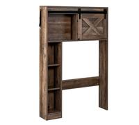 Helloshop26 Étagère de Toilette Meuble de Salle de Bains avec avec 3 etagères et 2 placards Porte d'armoire Mobile 84 x 17 x 128 cm 20_0009724