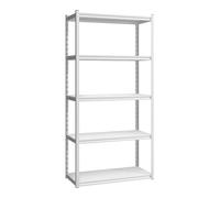 Helloshop26 Étagère Design Intemporel Salon Chambre Meuble de Rangement à Charge Lourde Austrheim Acier 183 x 90 x 40 cm Blanc 03_0011319