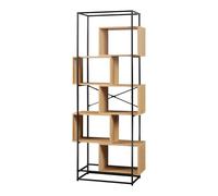 Helloshop26 Étagère Design Intemporel Salon Chambre Meuble de Rangement autoportante Acier 194 x 80 x 33 cm Noir 03_0011148