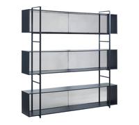 Helloshop26 Étagère Design Intemporel Salon Chambre Meuble de Rangement autoportante Randaberg 180 x 180 x 33 cm Noir 03_0011145