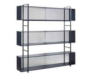 Helloshop26 Étagère Design Intemporel Salon Chambre Meuble de Rangement autoportante Randaberg 180 x 180 x 33 cm Noir 03_0011145
