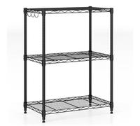 Helloshop26 Étagère métallique réglable 59 x 34 x 79 cm Robuste avec Montage sans Outil Ambiance Moderne en métal Noir 20_0020837