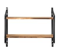 Helloshop26 Etagere Murale en Bois et métal Porte-épices pour Cuisine etagère à 2 Niveaux 20_0004882