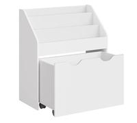 Helloshop26 Étagère pour Jouets 3 Compartiments bibliothèque pour Enfants boîte à Jouets Mobile avec roulettes Multi-Usage pour Chambre d'enfant et Salle de Jeux Blanc 12_0005793