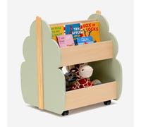 Helloshop26 Étagère Rangement Enfants Design Arbre 52 x 46 x 62,5 cm avec Roues universelles Ambiance Cosy en MDF Vert 20_0014786