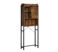 Helloshop26 Étagère WC Meuble de Rangement pour Toilettes pour Machine à Laver Placard Cadre en Acier Stable Montage Facile Style Industriel 64 x 235 x 170 cm Marron 12_0005814