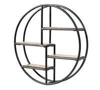 Helloshop26 Étagères murales Ronde de Style Industrielle avec 4 etagères Dimensions diamètre 55 x 11 cm matériel de Fixation Inclus 20_0009749