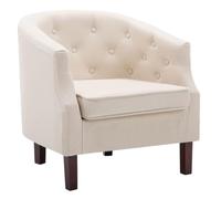 Helloshop26 Fauteuil Chaise siège Lounge Design Club Sofa Salon avec revêtement en Tissu cm Beige 1102152/3