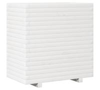 Helloshop26 Jardinière bac lit surélevé Plantes Fleurs terrasse Jardin 70 x 40 x 72 cm Bois de pin Massif Blanc 02_0037799