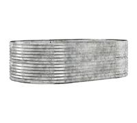 Helloshop26 Jardinière bac lit surélevé Plantes Fleurs terrasse Jardin de Jardin 212 x 140 x 68 cm argenté Acier Enduit de Poudre Argent 02_0039766