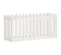 Helloshop26 Jardinière bac lit surélevé Plantes Fleurs terrasse Jardin de Jardin Design de clôture 150 x 50 x 70cm pin Massif Blanc 02_0039801