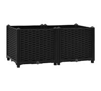 Helloshop26 Jardinière lit surélevé Plantes Fleurs Jardin 80 x 40 x 38 cm polypropylène Noir 02_0000947
