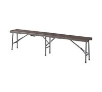 Helloshop26 Lot de 2 bancs de Camping Pliables 180 x 25 x 43 cm Effet Bois Marron foncé 03_0009598