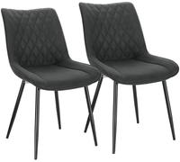 Helloshop26 Lot de 2 chaises de Salle à Manger chaises de Cuisine Assise en Tissu Pied en métal Anthracite 19_0000187