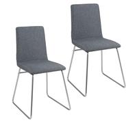 Helloshop26 Lot de 2 chaises de Salle à Manger Modernes 52 x 47 x 88 cm Dossier Pliable Assise Confortable Finition en métal Tissu Gris 20_0012432