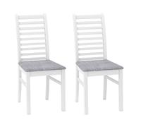 Helloshop26 Lot de 2 chaises de Salle à Manger rembourrées 41 x 52,5 x 93,5 cm Confort Optimal Style Fermier en Bois Blanc 20_0012441