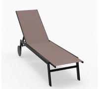 Helloshop26 Lot de 2 chaises Longues de Patio 190-150,5 x 59 x 33,5-99 cm Confort réglable Design Moderne en métal café 20_0017499