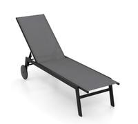 Helloshop26 Lot de 2 chaises Longues de Patio 190-150,5 x 59 x 33,5-99 cm Confort réglable en extérieur Design Gris 20_0017501