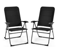 Helloshop26 Lot de 2 chaises Longues inclinables Extensibles 71 x 53 x 102 cm Confort optimisé Style Moderne en métal Noir 20_0019383