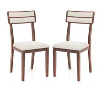 Helloshop26 Lot de 2 chaises Modernes de Salle à Manger 45 x 51 x 89 cm Confort rembourré Style Contemporain en Lin Beige 20_0012436