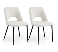 Helloshop26 Lot de 2 chaises Salle à Manger 48,5 x 57 x 85 cm Confort Ergonomique Design Moderne en métal Beige 20_0011782