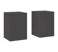 Helloshop26 Lot de 2 supports de plantes en métal moderne extérieur 24 x 24 x 35 cm pratique durable en acier noir 02_0052021
