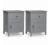 Helloshop26 Lot de 2 Tables de Chevet 48 x 38 x 63,5 cm avec tiroir Coulissant Design Moderne en MDF Gris 20_0012502